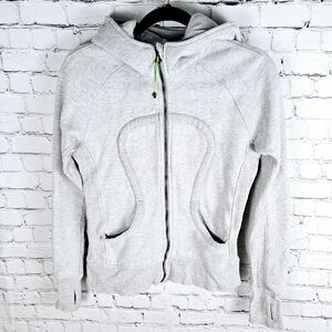 LULULEMON | special edition green heart embroidered partially lined scuba hoodie